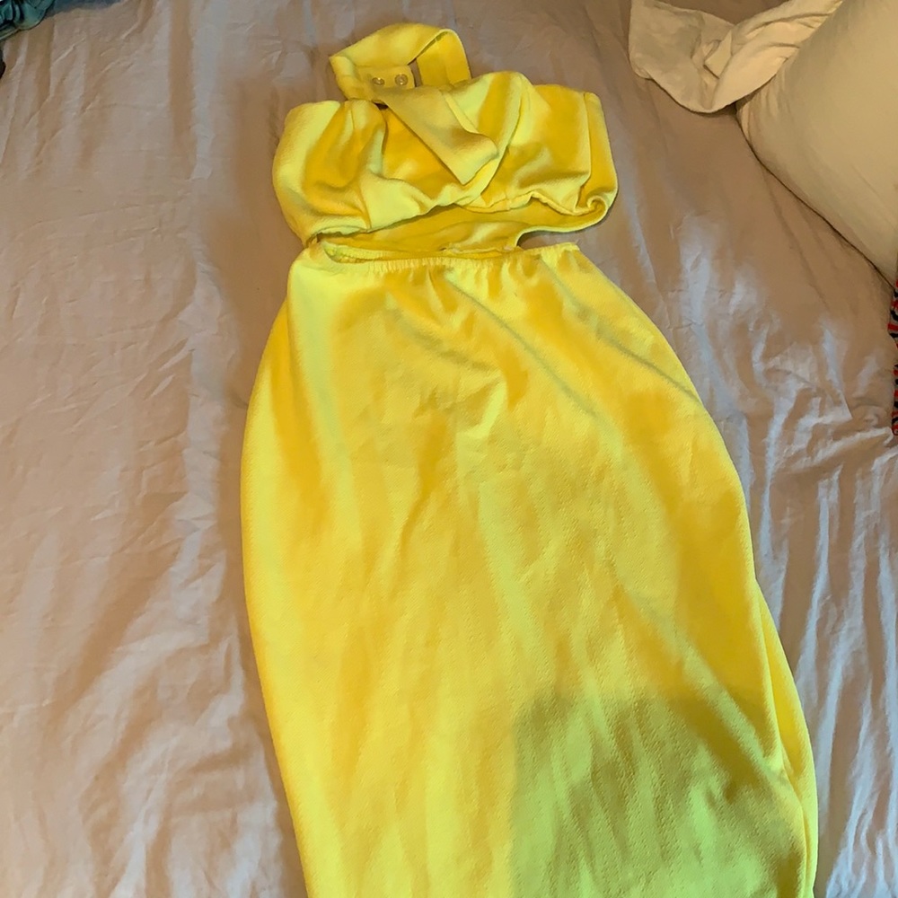BooHoo Yellow Midi Dress